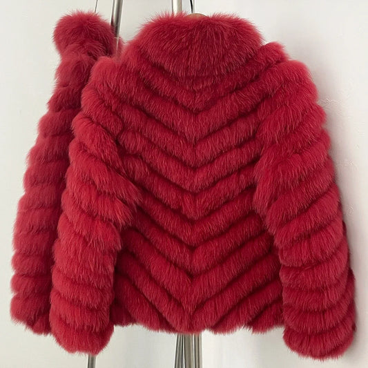 OFTBUY Natural Fox Fur Jacket Luxury Style Streetwear Lady New Winter Clothing Women Fashion Warm Thick Real Fur Coat Female