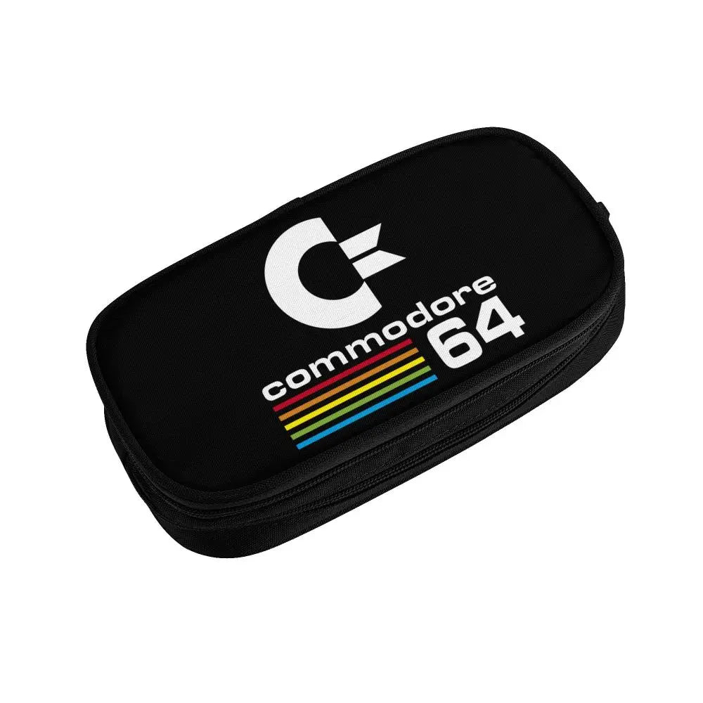 Custom Kawaii Retro Commodore 64 Pencil Case for Girls Boys C64 Amiga Computer Large Capacity Pen Box Bag Stationery SS69