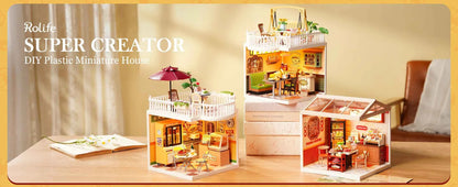Rolife Night Out Food Stall DIY Modern Miniature House Themed Restaurant Assembly Model Kit For Model Enthusiasts Kids Adults