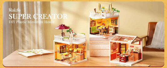 Rolife Night Out Food Stall DIY Modern Miniature House Themed Restaurant Assembly Model Kit For Model Enthusiasts Kids Adults