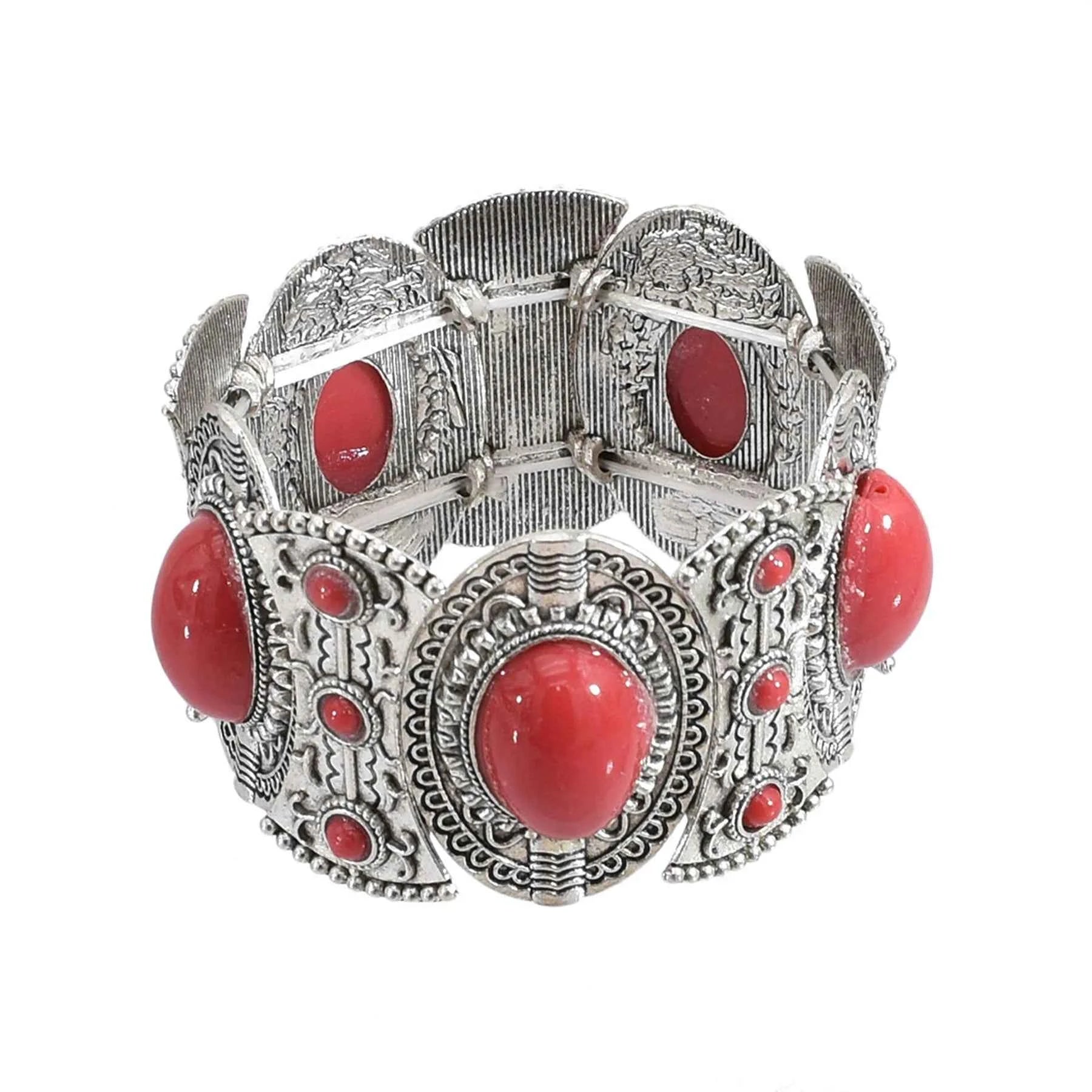 Traditional Kazakhstan Ethnic Coins Bracelet Hair Accessories  for Women Vintage Nepalese Tibetan Clothing Headwear Jewelry Set