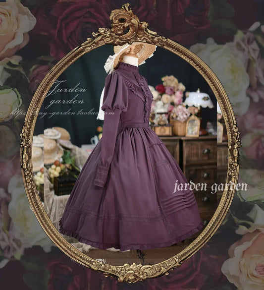 2025 New Classical Long-sleeved Stand-up Collar Slim-fitting Dress Japanese Sweet and Cute Girl Lolita OP Mid-length Dresses