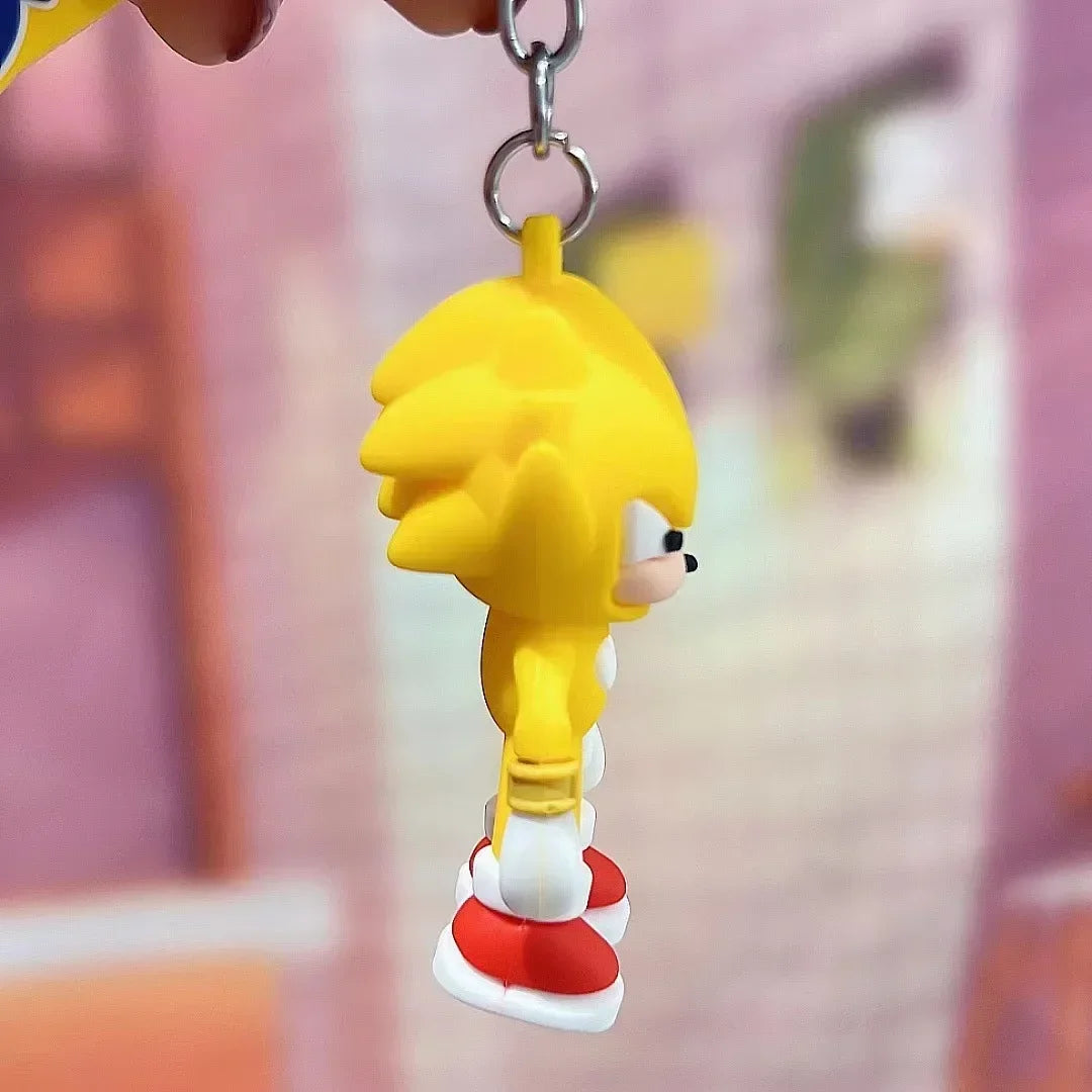 Sonic The Hedgehog Keychain Cartoon Anime Backpack Pendant Car Keyring Kawaii Key Chain Decor Accessories Toy Kids Birthday Gift SS69