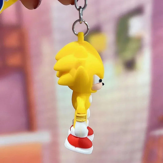 Sonic The Hedgehog Keychain Cartoon Anime Backpack Pendant Car Keyring Kawaii Key Chain Decor Accessories Toy Kids Birthday Gift SS69