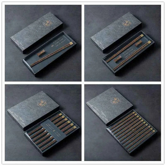 High Quality Premium Natural Red SandalWood Chopsticks Gift Box Packaging Household Cutlery Tableware Set Chinese Chopsticks
