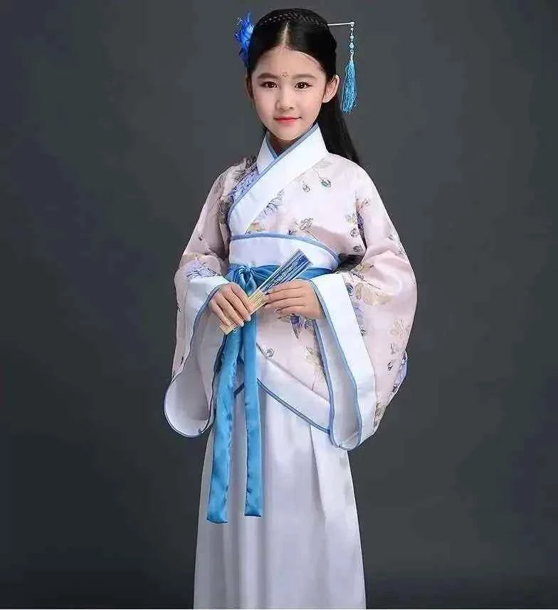 Costume Girls Children Kimono Traditional Vintage Ethnic Fan Students Chorus Dance Costume Japanese Yukata Kimono Style