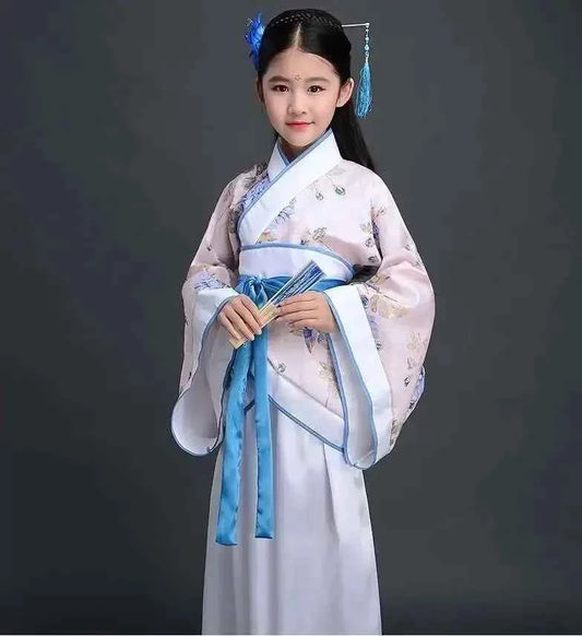 Costume Girls Children Kimono Traditional Vintage Ethnic Fan Students Chorus Dance Costume Japanese Yukata Kimono Style