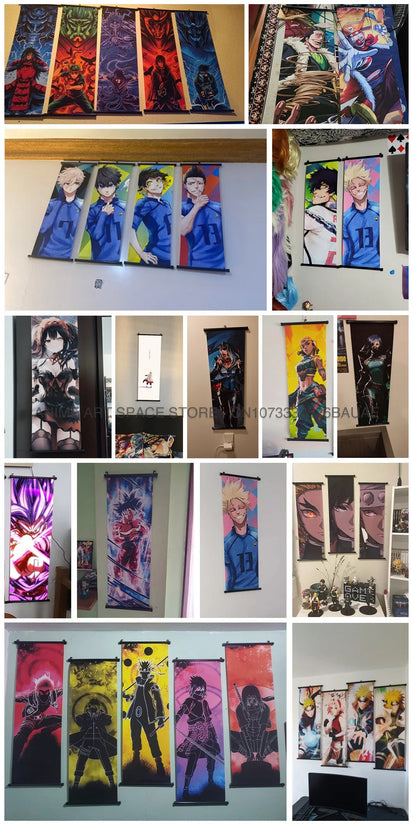 ONE PIECE Hanging Painting Japanese Anime Home Decor Wall Art Luffy Scrolls Pictures Passion Straw Hat Pirates Warm Blood Comics SS69