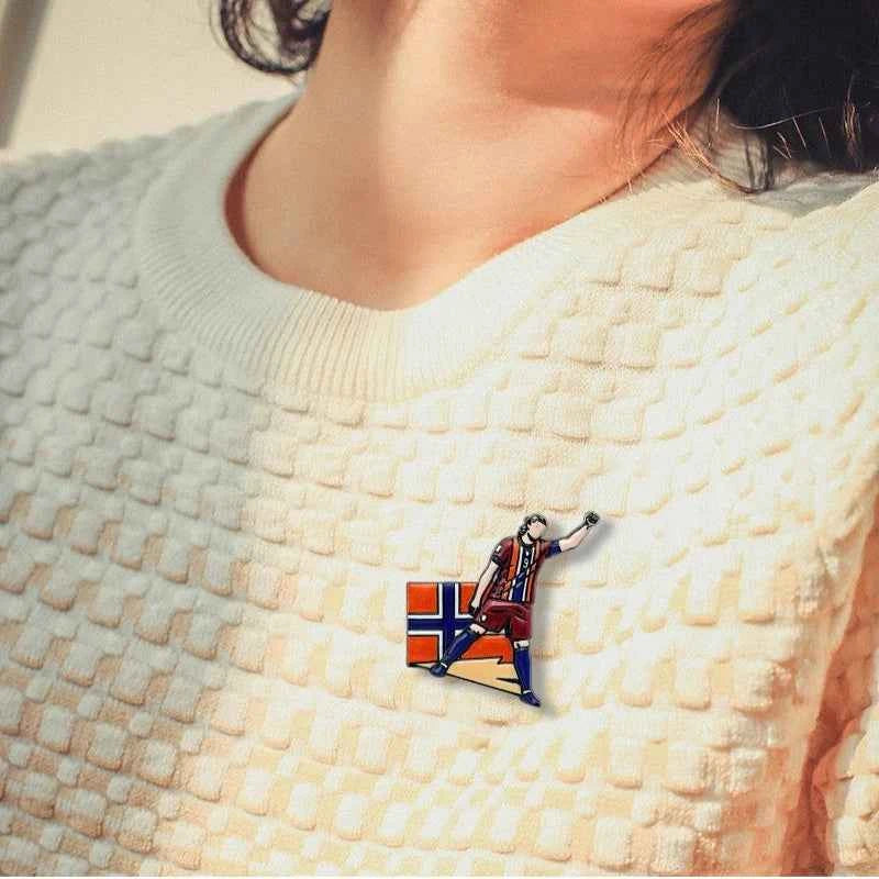2026 USA Canada Mexico Football Pin Badge Cartoon Alloy Unisex Soccer Player Souvenir Brooch DIY Clothes Bags Hat Scarf Jeans