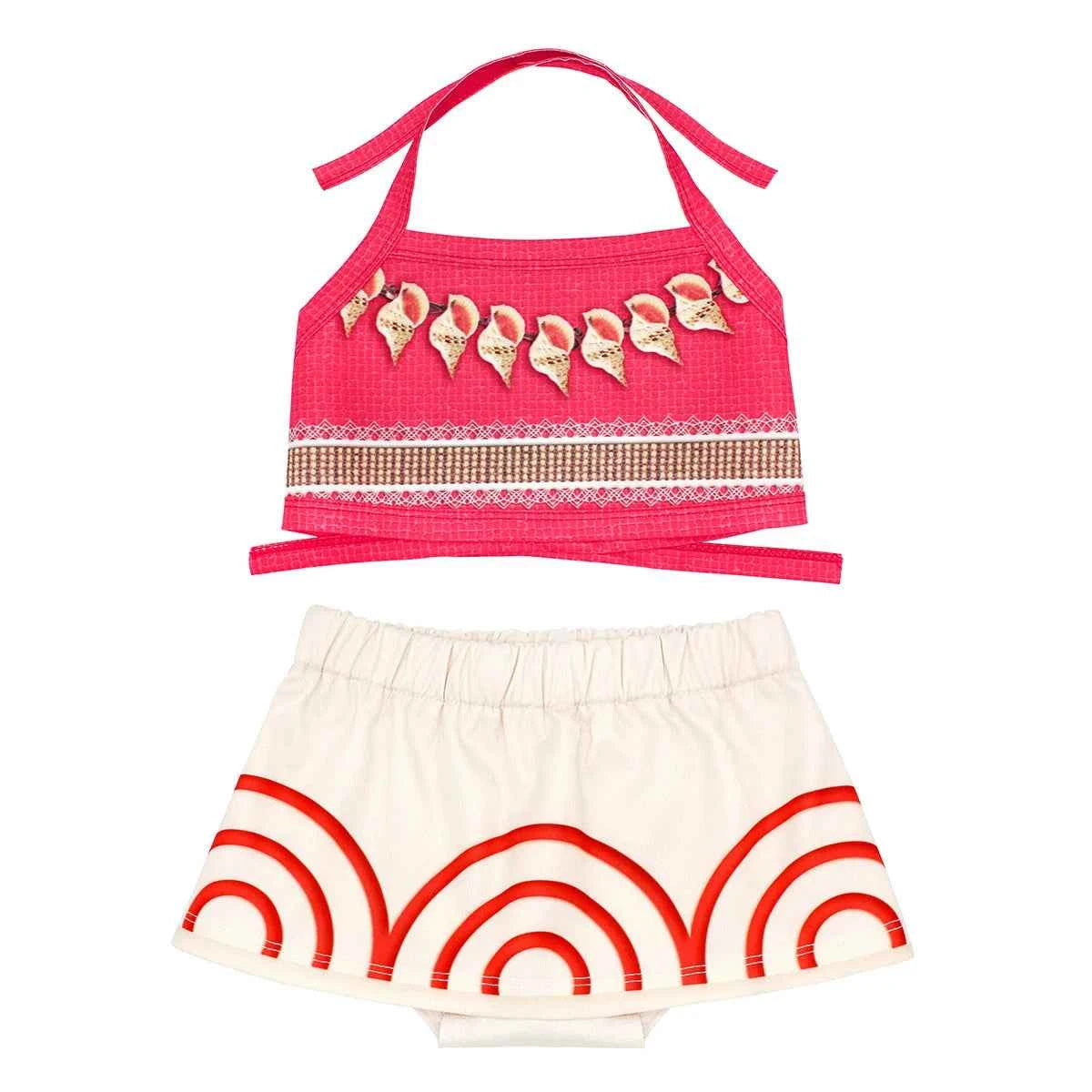 Disney New Moana Dress Costumes Kids Girl Cosplay Toddler Movie Ocean Adventure Infant Frock Halloween Party With Chick Clothes