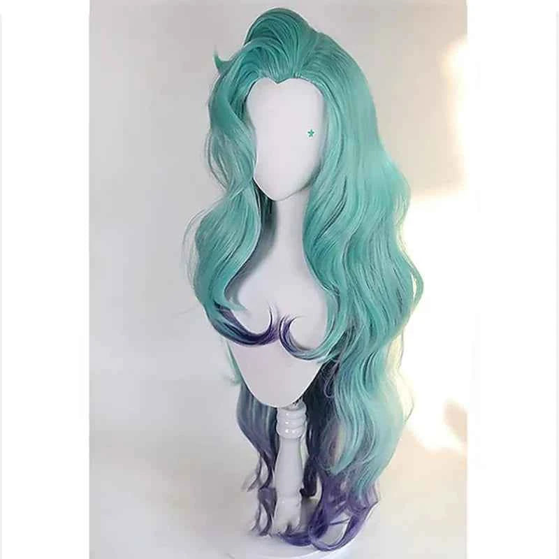 HAIRJOY LoL Seraphine Cosplay Wig KDA Cosplays Curly Pink Purple Green Wigs Heat Resistant Synthetic Hair