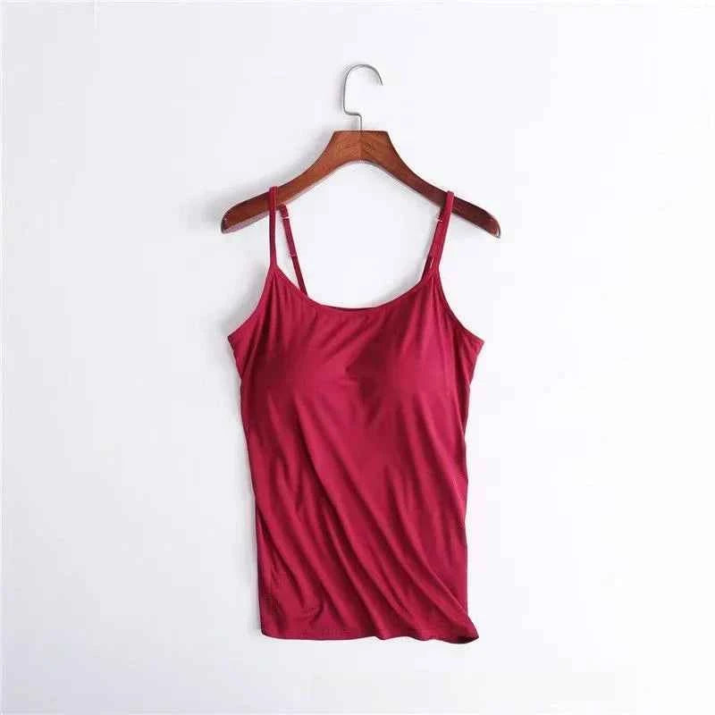 Cami Bra – Women's Camisole With Built In Padded Bra Vest Dropshipping As Seen on Tiktok Pink Top For Women Pajamas Home Wear