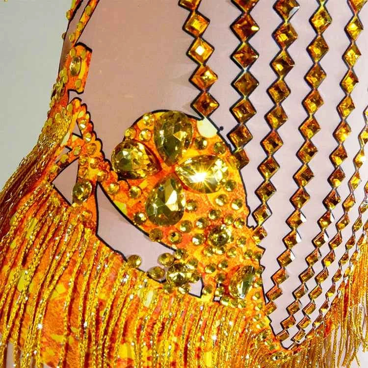 Custom rhinestones bodysuit tassels women Celebrate stage Team pole dance club party fashion leotard clothing