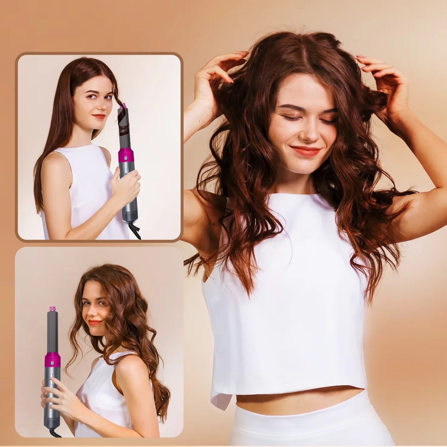 2025 New 5 in 1 Hair Dryer Hot Comb Set Professional Curling Iron Hair Straightener Styling Tool For Airwrap Hair Dryer NEW SS69