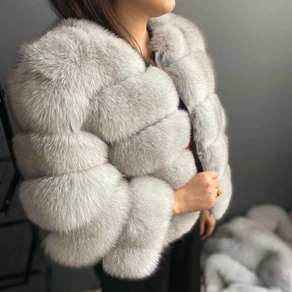 Winter Women's Cold Coat Top Fox Jackets For Women clothing Natural Real fox Fur Jacket Coats For Women Fur Jacket In Promotion
