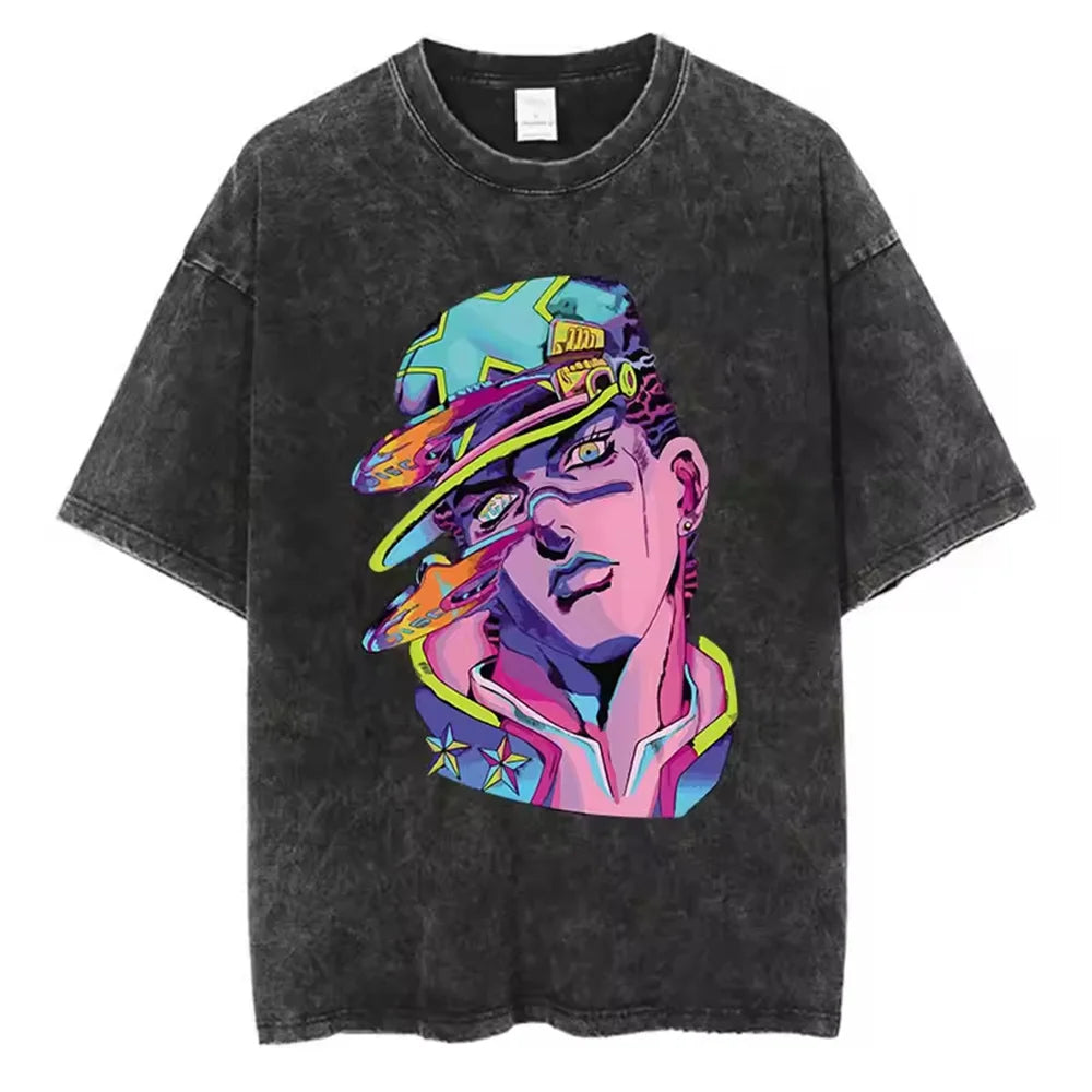 Jojo Bizarre Adventure High Quality Cotton Tshirt Harajuku Streetwear Japanese Men Top Comic Y2k Anime Man Clothing SS69 13.69 xuehua-93629 / L