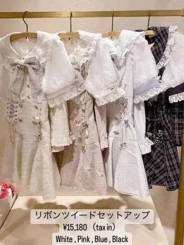 Japanese Mine Mass-Produced Short-Sleeve Shirt Dress Shorts Set Women Sweet Liz Doll Collar Bow Shirt Dress Two-Piece Suit
