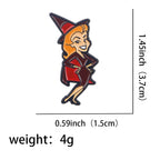Halloween Witch Enamel Pin Brooch Pines Lapel Pins Badge on Backpack Clothing Accessories Punk Jewelry Party Cosplay Gifts SS69
