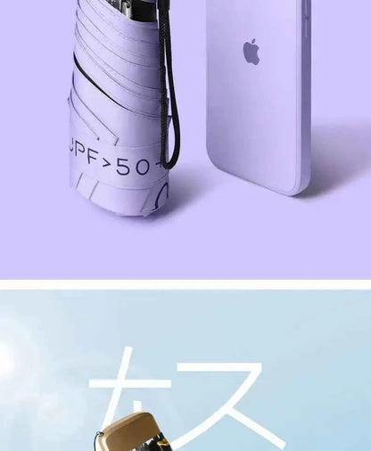 55% Off Mini Sun Umbrella Small Pocket Rain Umbrella Vinyl Folding UV Ultraviolet Protection Sun Shade Pocket Parasol Capsule