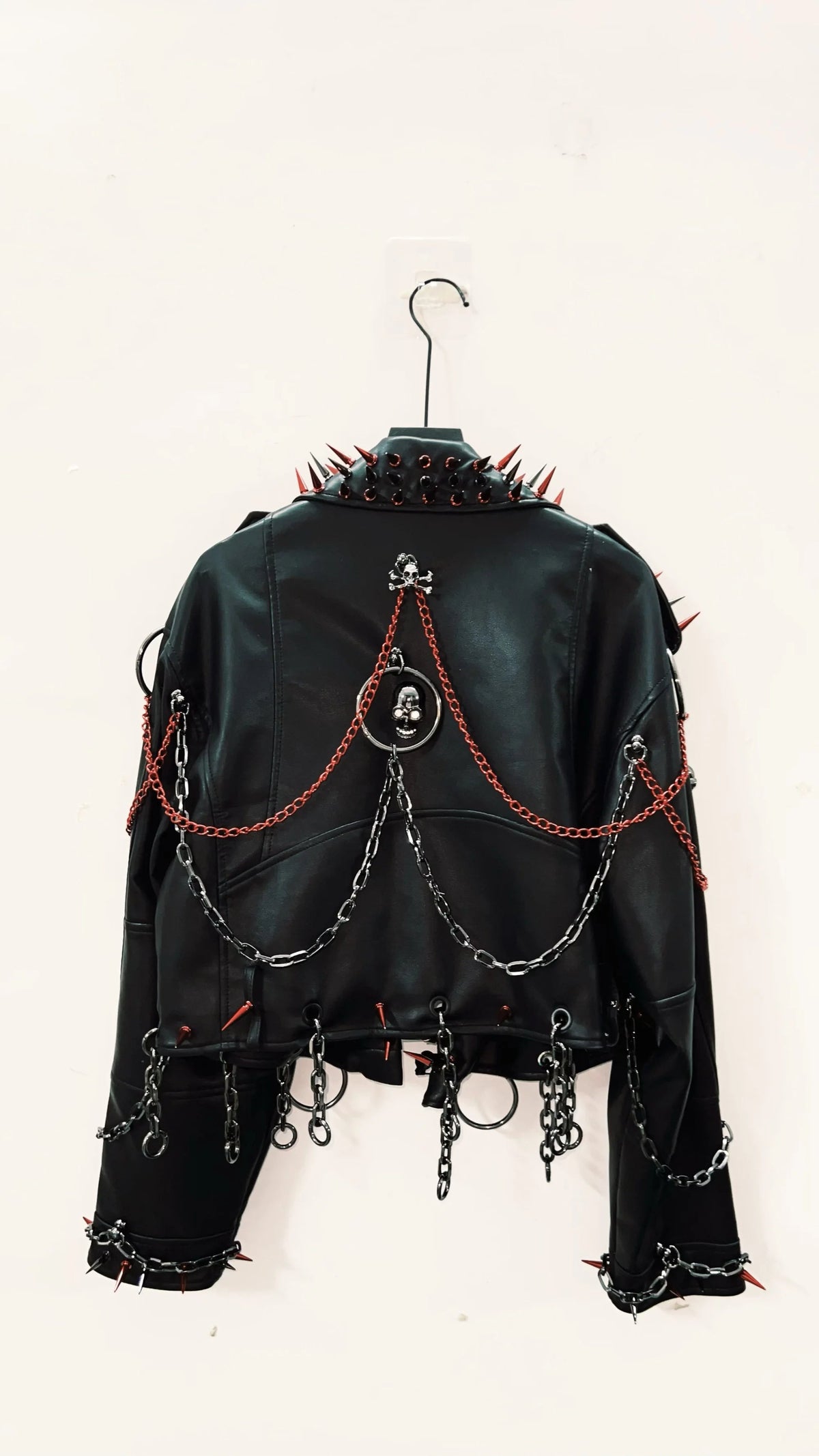 vintage Leather jacket Gothic Leather jacket Punk Leather jacketoversizeLeather jacket Rivet Leather jacket skull Leather jacket SS69