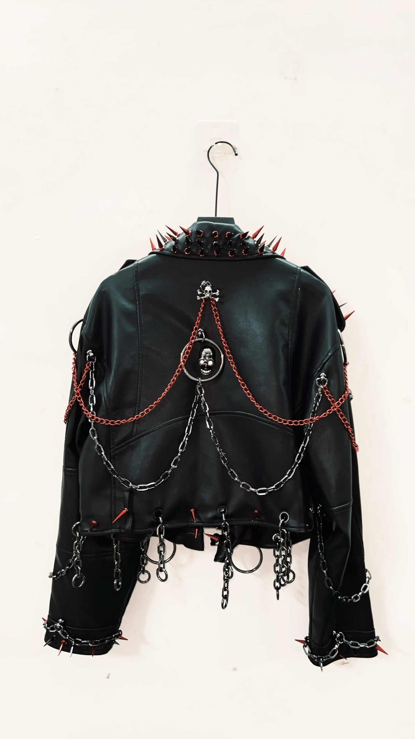 vintage Leather jacket Gothic Leather jacket Punk Leather jacketoversizeLeather jacket Rivet Leather jacket skull Leather jacket SS69
