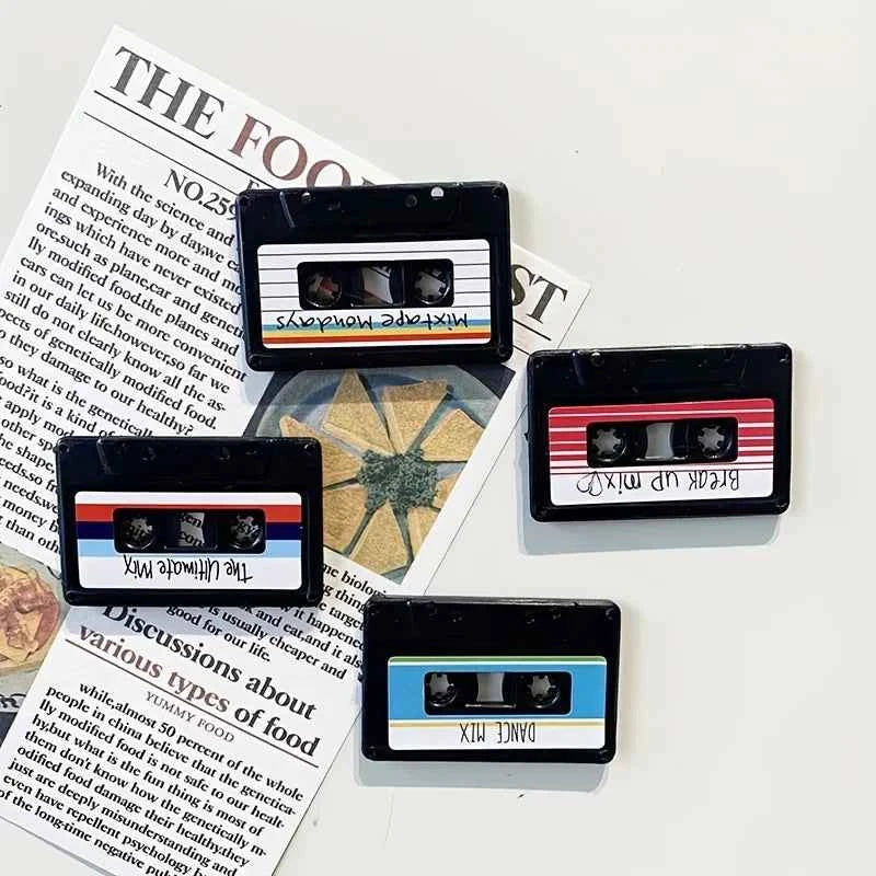 8pcs nostalgic cassette record Magnet set Decorative magnetic fridge Magnets, retro cassette record fridge magnets