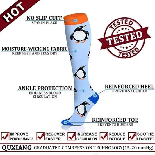 Compression Socks Varicose Veins Blood Circulation Pregnancy 20-30mmhg Nurse Socks Men Women Marathon Golf Cycling Sports Socks
