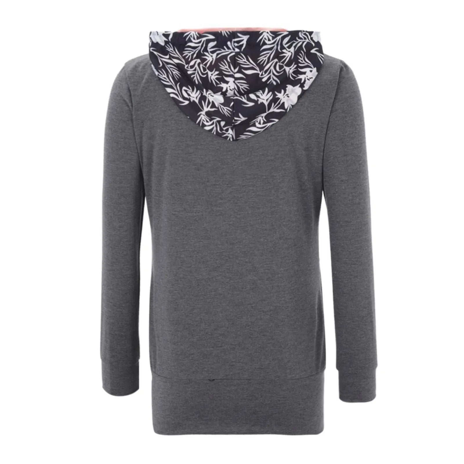 Women's Plus Size Zipper Hooded Sweatshirt Jacket