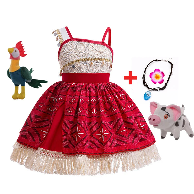 Disney Moana Costume Dress for Girls - Satin Mesh Ocean Adventure