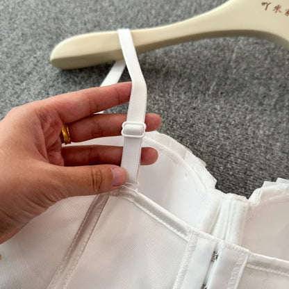 korean fashion mesh summer Fashion fishbone camis Corset  Slim Hotsweet Tank Top Women sweet crop top SS69