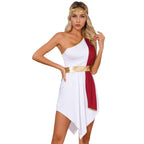 Womens Ancient Greek Princess Dress Goddesses Toga Costume for Halloween Carnival Party Deity Queen Cosplay Chiffon Robe Gown