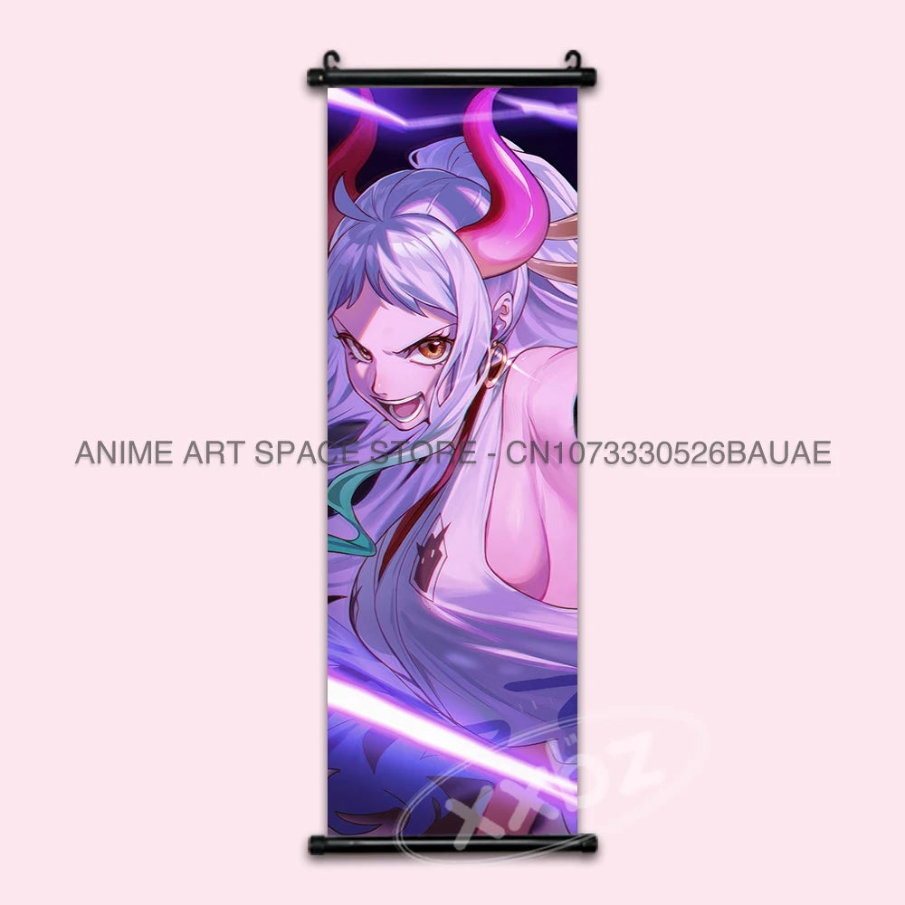 ONE PIECE Hanging Painting Japanese Anime Home Decor Wall Art Luffy Scrolls Pictures Passion Straw Hat Pirates Warm Blood Comics SS69 17.69 hzw26-11 / CHINA / 25x75cm(10x30inch)