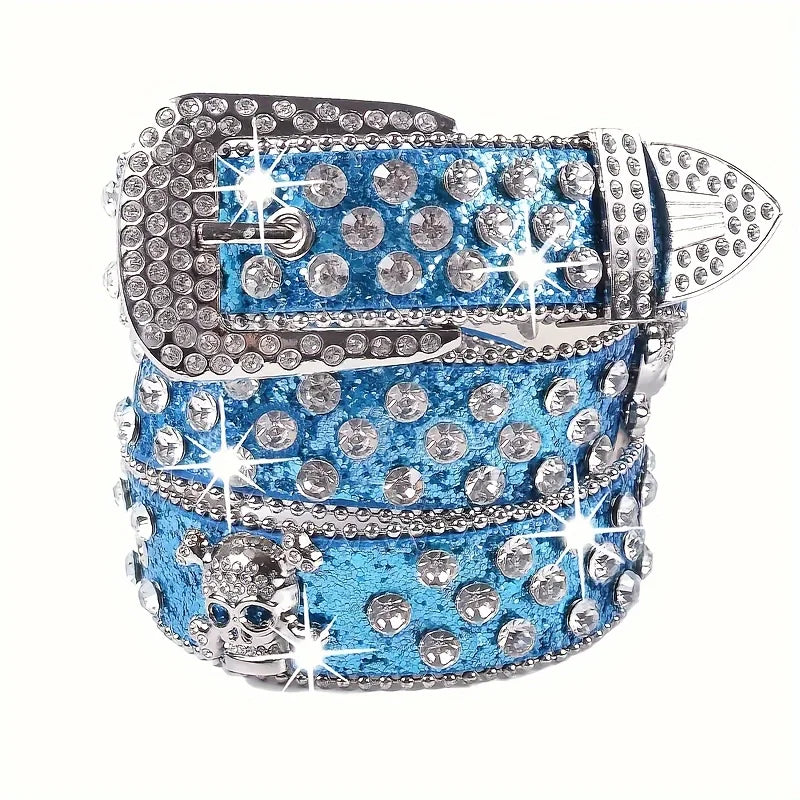 SS69 Rhinestone Western Cowgirl Belt - PU Leather Y2K Style Accessory