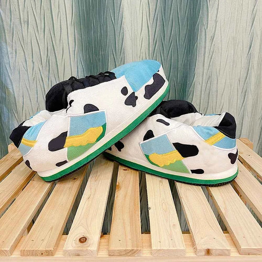 Women's/Men Winter Cotton Shoes Cute Cartoon Animal Warm Home Plush Shoes Woman Male Foam Sneakers Bread Fat Slippers Gift