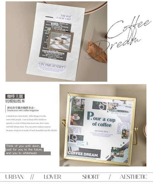 20 pcs Large Size Vintage Coffee Magazine Material Paper Aesthetic Material Book Retro Scrapbooking Journaling Decor Stationery SS69