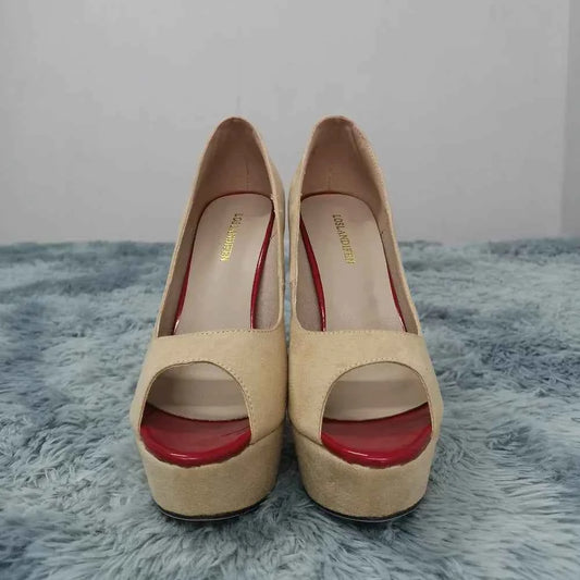 Women Platform Sandals Stilettos Sexy Stripper Pole Dance High Heels Pumps Peep Toe Ladies Nighclub Party Black Wedding Shoes