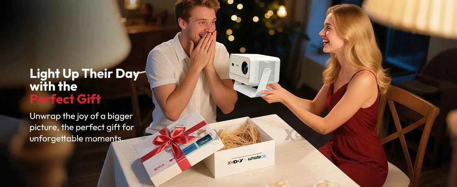 XGODY Gimbal N6 Pro 4K Projector Netflix Officially 700 Ansi Native 1080P Auto Focus Whale OS TV for Movie Home Theater