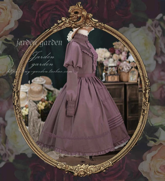 2025 New Classical Long-sleeved Stand-up Collar Slim-fitting Dress Japanese Sweet and Cute Girl Lolita OP Mid-length Dresses