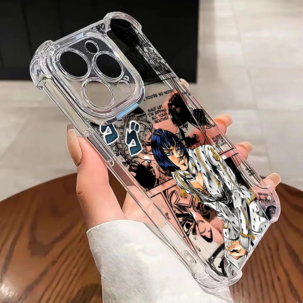 Black Anime JoJo's Bizarre Adventure Phone Case For Samsung A56 A26 A33 A54 A52 A51 A13 A73 A55 A53 A36 A35 A34 A32 A25 A24 A23