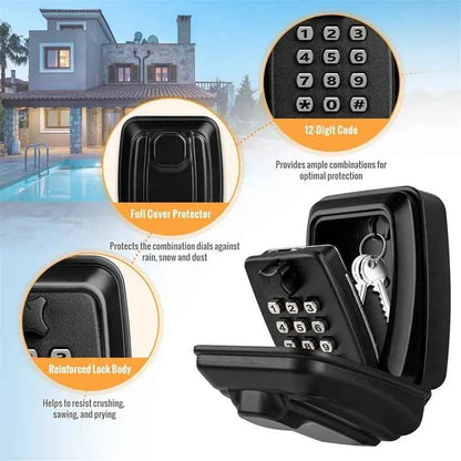 Waterproof Wall Mounted Key Safe Box Anti-theft Key Storage With Combination Password Lock Homestay Office Home Indoor Outdoor