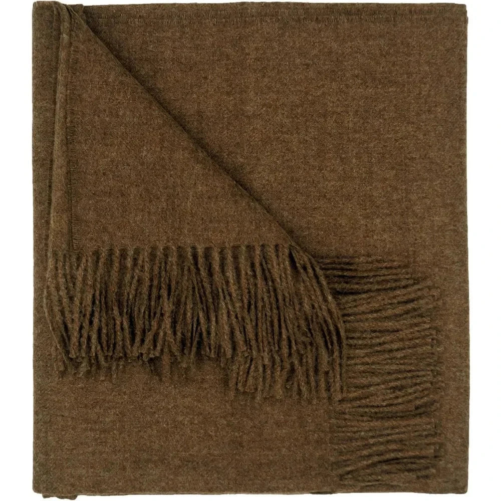 Luxury Alpaca Wool Solid Color Throw Blanket Handcrafted for Cozy Comfort and Warmth SS69