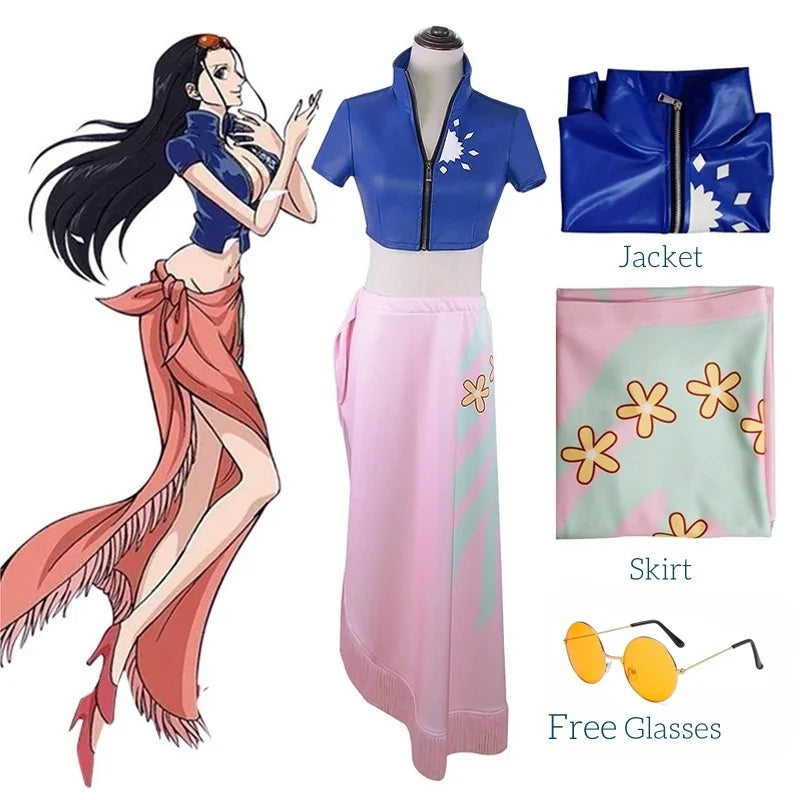 Nico Robin Cosplay Costume Top and Wrap Skirfor Women One Piece Anime Nico Robin Outfit Dress SS69 35.69 Nico Robin Costume / XL