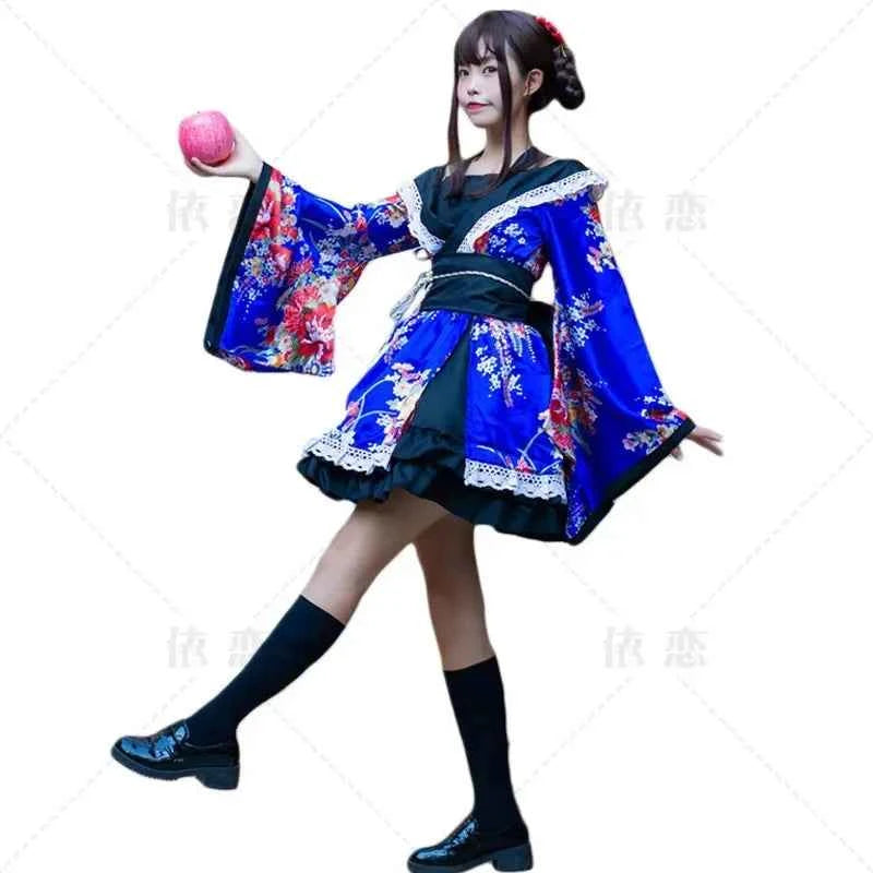 Japanese Kimono Anime Geisha Dancer Performance Costume 2024 Printed Pink Japanese Dress Traditional Dyed Dance Costume