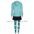 Vanellope Von Schweetz Cosplay Anime Costume Girl's Hoodies Skirt Wig Uniform Suit Halloween Performance Clothing for Woman