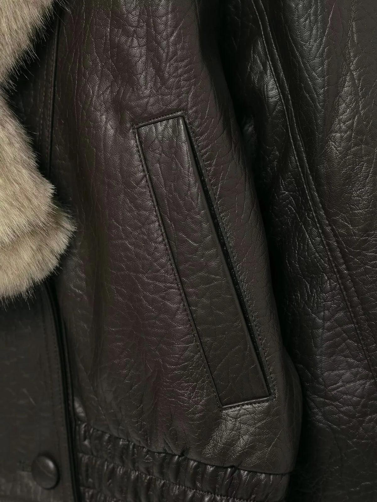 TFMLN Women's Faux Leather Jacket with Detachable Fur Collar