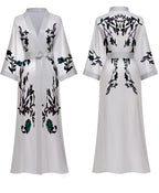 Women's Long Silk Satin Kimono Robe - Lightweight & Soft