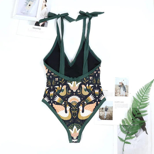 2023 New Arrival Push Up Women Bikini Set Floral Printed Ruffle Bikinis Strappy Bandage Swimwear Brazilian Biquini Bathing Suit SS69