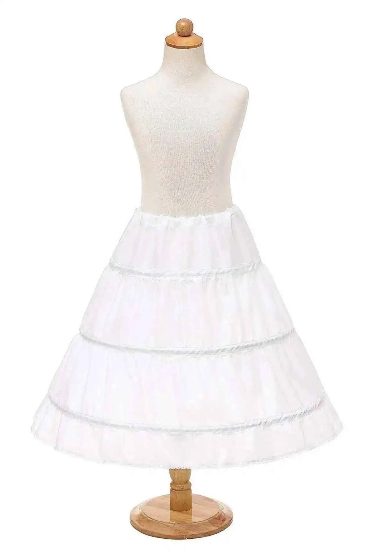 Girls' 3 Hoops Petticoat Full Slip Flower Girl Crinoline Skirt
