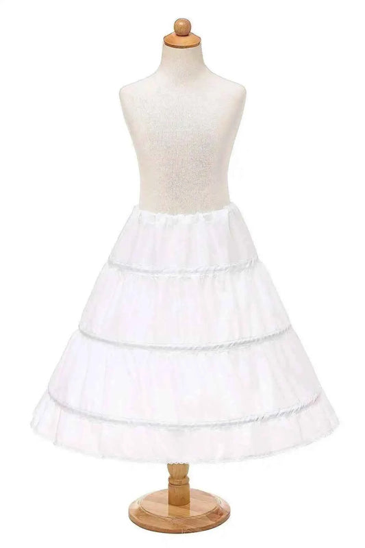 Girls' 3 Hoops Petticoat Full Slip Flower Girl Crinoline Skirt