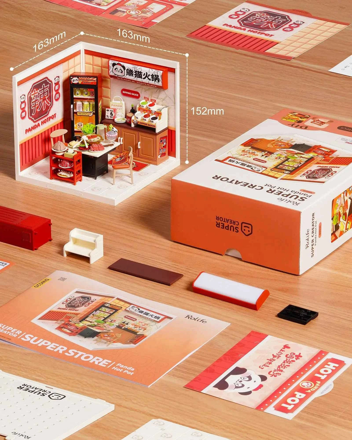 Rolife Night Out Food Stall DIY Modern Miniature House Themed Restaurant Assembly Model Kit For Model Enthusiasts Kids Adults
